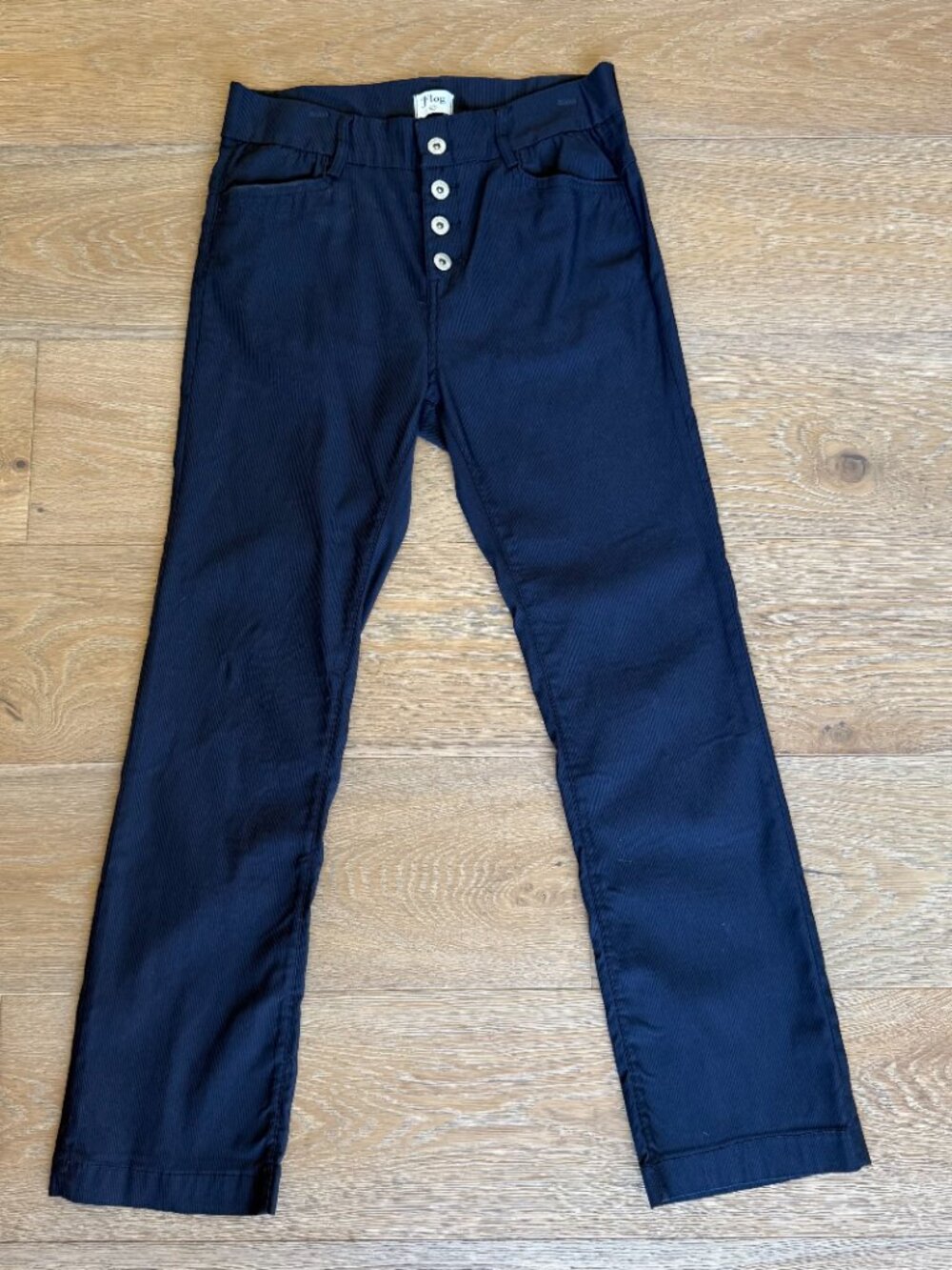 Bevy Flog Dafna Exposed Button Fly Pants Navy Blue Size 27